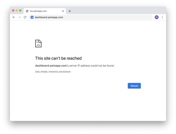 This site can't be reached in Chrome